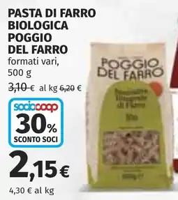 Coop Pasta di farro biologica POGGIO DEL FARRO offerta