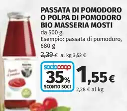 Coop Passata di pomodoro o polpa di pomodoro BIO MASSERIA MOSTI offerta