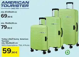 Carrefour Trolley Liftoff Sunny American Tourister mis. 55x40x20 cm offerta