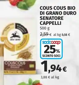 Coop Cous cous bio di grano duro senatore CAPPELLI offerta