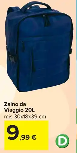 Carrefour Zaino da Viaggio 20L offerta
