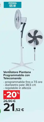 Carrefour Ventilatore Piantana Programmabile con Telecomando offerta