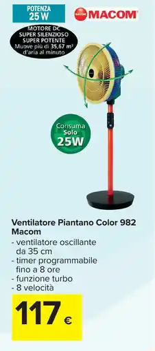 Carrefour Ventilatore Piantano Color 982 Macom offerta