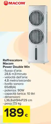 Carrefour Raffrescatore Macom Power Double Win offerta