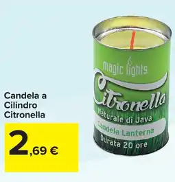 Carrefour Candela a Cilindro Citronella offerta