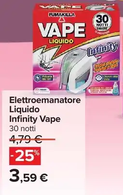 Carrefour Elettroemanatore Liquido Infinity Vape offerta