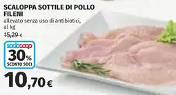Coop Scaloppa sottile di pollo FILENI offerta