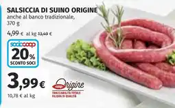 Coop Salsiccia di suino origine offerta