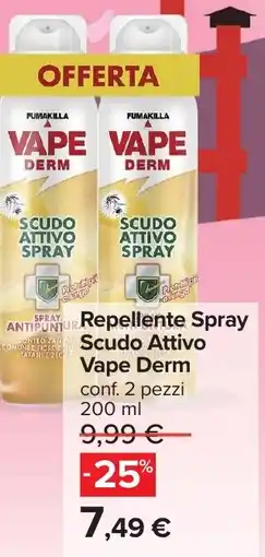 Carrefour Repellente Spray Scudo Attivo Vape Derm offerta
