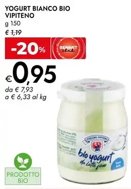 Bennet Yogurt bianco bio VIPITENO offerta