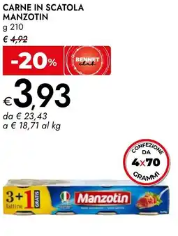 Bennet Carne in scatola MANZOTIN offerta