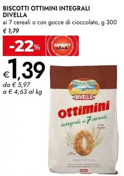 Bennet Biscotti ottimini integrali DIVELLA offerta