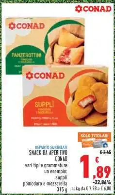Conad Snack da aperitivo Conad offerta