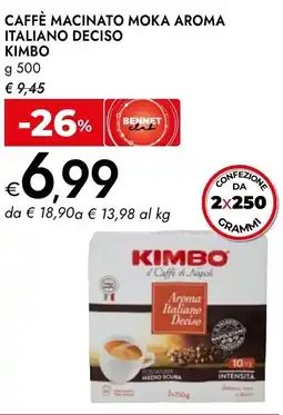 Bennet Caffè macinato moka aroma italiano deciso KIMBO offerta