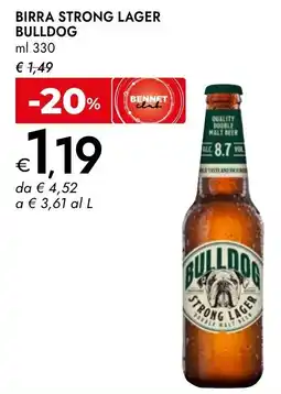 Bennet Birra strong lager BULLDOG offerta