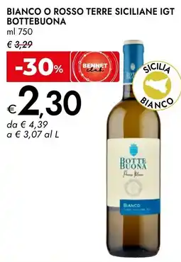 Bennet Bianco o rosso terre siciliane igt BOTTEBUONA offerta