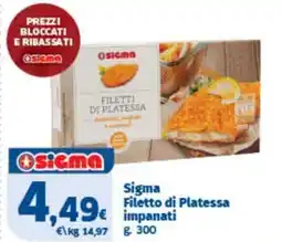 Sigma Sigma Filetto di Platessa impanati offerta