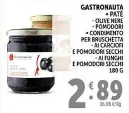 Deco Supermercati Gastronauta pate -olive nere - pomodori condimento per bruschetta offerta
