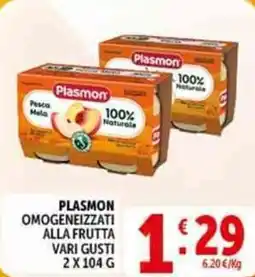 Deco Supermercati Plasmon omogeneizzati alla frutta offerta