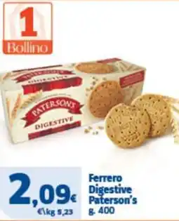 Sigma Ferrero digestive Paterson's offerta