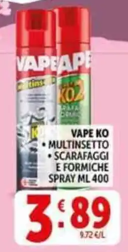 Deco Supermercati Vape ko multinsetto scarafaggi e formiche spray offerta