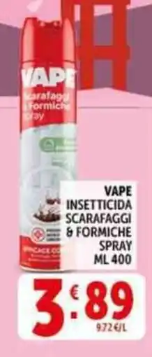 Deco Supermercati Vape insetticida scarafaggi & formiche spray offerta