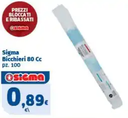 Sigma Sigma Bicchieri 80 Cc offerta