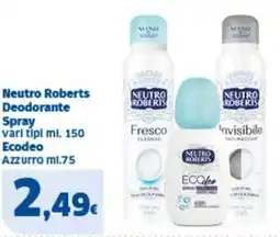 Sigma Neutro Roberts Deodorante Spray Ecodeo offerta