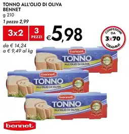 Bennet Tonno all'olio di oliva bennet offerta