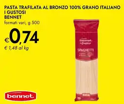 Bennet Pasta trafilata al bronzo 100% grano italiano I GUSTOSI BENNET offerta