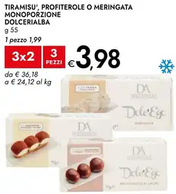 Bennet Tiramisu', profiterole o meringata monoporzione DOLCERIALBA offerta