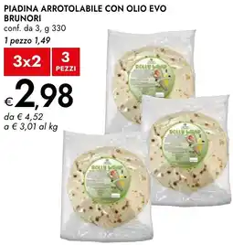 Bennet Piadina arrotolabile con olio evo BRUNORI offerta