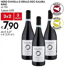 Bennet Nero d'avola o grillo doc kalura BIRGI offerta