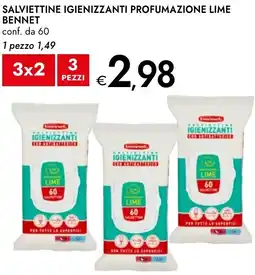 Bennet Salviettine igienizzanti profumazione lime BENNET offerta