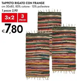 Bennet Tappeto rigato con frange offerta
