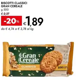 Bennet Biscotti classici GRAN CEREALE offerta