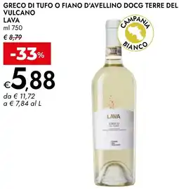 Bennet Greco di tufo o fiano d'avellino docg terre del vulcano LAVA offerta