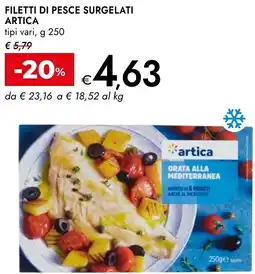 Bennet Filetti di pesce surgelati ARTICA offerta