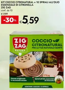 Bennet Kit coccio citronatural + 10 spirali all'olio essenziale di citronella ZIG ZAG offerta