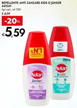 Bennet Repellente anti zanzare kids o junior AUTAN offerta