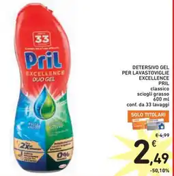 Spazio Conad Detersivo gel per lavastoviglie excellence PRIL offerta
