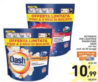 Detersivo per lavatrice power pods DASH