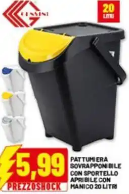 Risparmio Casa Pattumiera sovrapponibile con sportello apribile con manico offerta