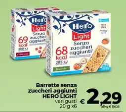 Coop Barrette senza zuccheri aggiunti HERO LIGHT offerta