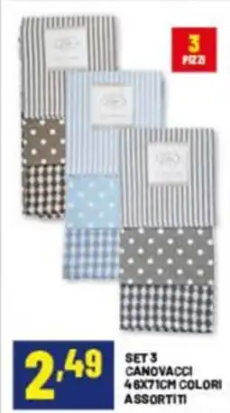 Risparmio Casa Set 3 canovacci 46X71CM COLORI offerta