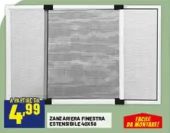 Zanzariera finestra estensibile 40x50