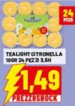 Risparmio Casa Tealight citronella 10gr 24 pezzi 3,5H offerta