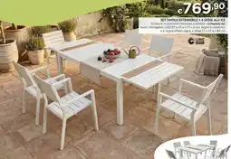Progress Set tavolo estensibile + 6 sedie alu ice offerta