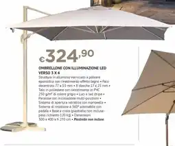Progress Ombrellone con illuminazione led verso offerta