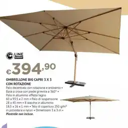 Progress Ombrellone big capri 3 x 3 con rotazione offerta